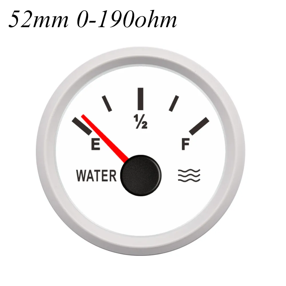 WW 0-190 ohms 52 мм 0-190ohm 240-33ohm цифровой датчик уровня жидкости метр уровень воды в резервуаре индикатор измерителя для автомобиля морской лодки подсветка - Цвет: WW 0-190 ohms