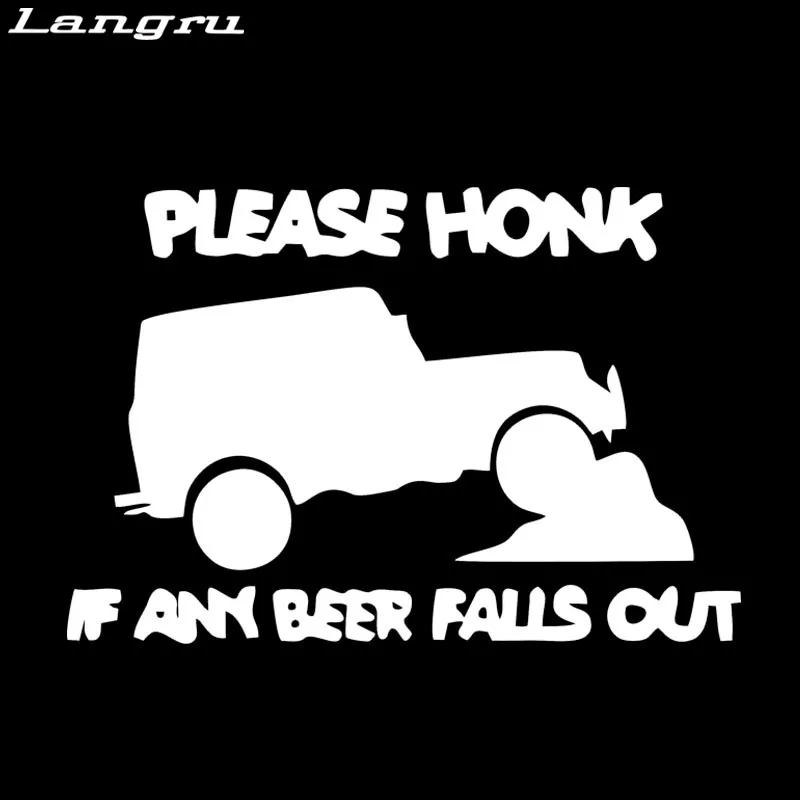 Langru пожалуйста Honk If Beer Falls Out Suv автомобильные стикеры наклейки кузова виниловые