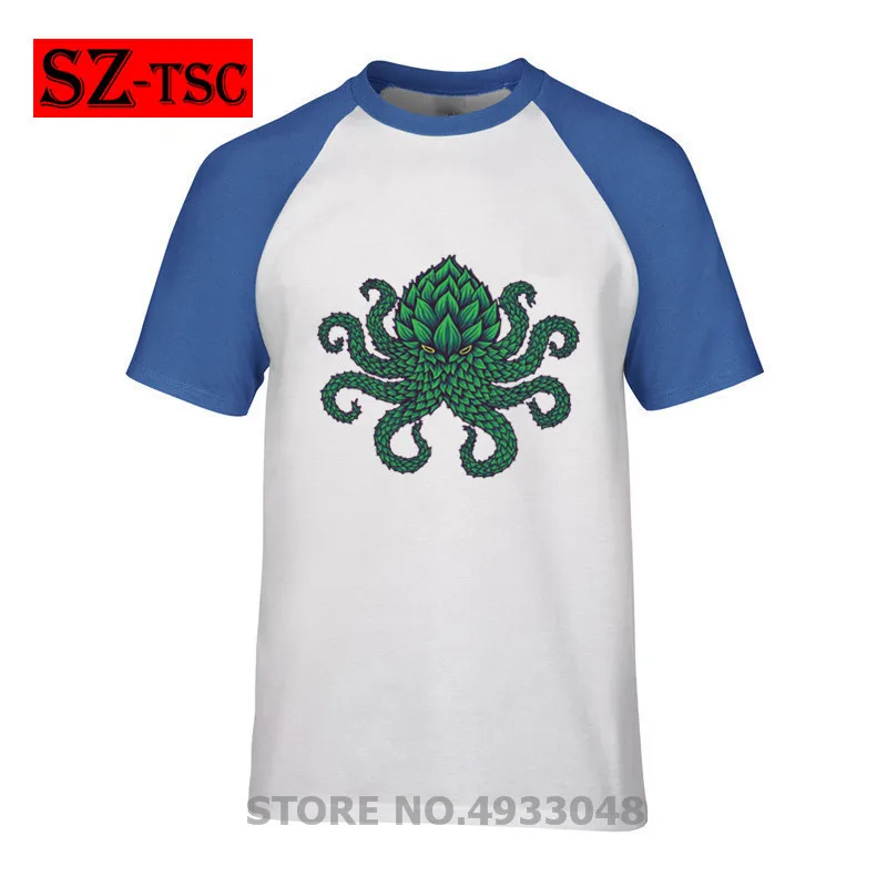 2019 забавная футболка милые футболки Hoptopus Octopus для мужчин и женщин 100% хлопок