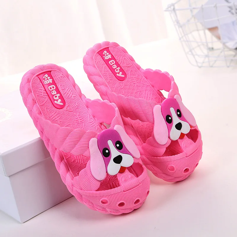 Детские шлепанцы для девочек и мальчиков милые летние сандалии с животными