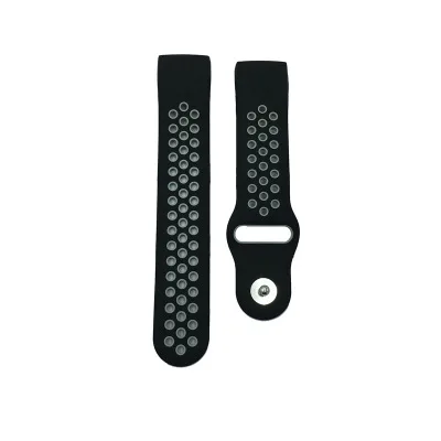 Black-Grey L Подходит для fitbit charge3 Двухцветный силиконовый сменный ремешок дышащий - Цвет ремешка: Black-Grey L