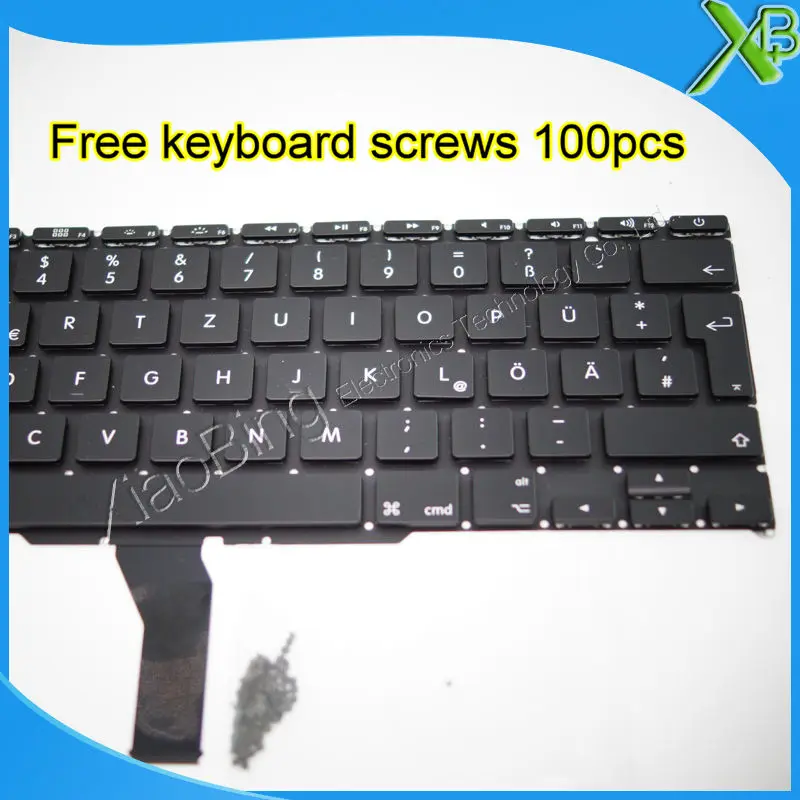 Новая немецкая клавиатура Deutsch QWERTZ tastaur + 100 шт. винтов для клавиатуры MacBook Air 11 6
