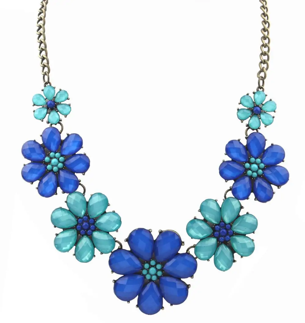 Винтаж Jewelry 3 цвета со стразами цветок колье Цепочки и ожерелья для Коллекция 2015