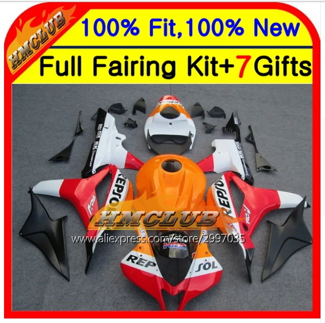 

Bodys Injection Repsol White For HONDA CBR 600RR 07 08 26HM66 CBR600 RR CBR 600 RR 07 08 Orange red CBR600RR 2007 2008 Fairings