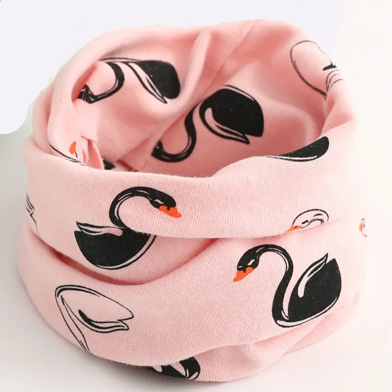 swan pink Хлопковый Детский шарф; детские нагрудники; бандана; тканевая повязка на шею; шейный платок; Детский шарф; воротник; сезон осень-зима - Цвет: swan pink