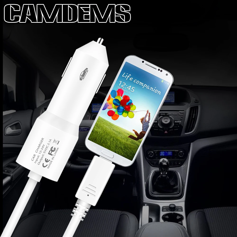 1 мини зарядное устройство CAMDEMS для автомобилей с 5V 2A micro USB кабелем samsung S7 S6 крутой