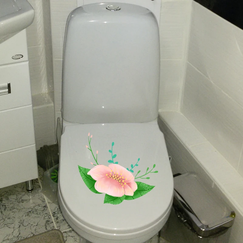 YOJA 21.8X20.2CM Simple Pink Cherry Blossom Living Room Wall Sticker Home Toilet WC Decor T1-1700 | Дом и сад