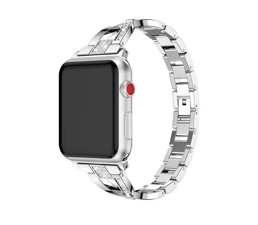 20 штук DHL Нержавеющая сталь ремешок для наручных часов Apple Watch, ремешок 42 мм 38 мм и нержавеющая сталь металлический корпус наручных часов iWatch, 4/3/2/1 алмаз металлический браслет наручный ремень ремешок