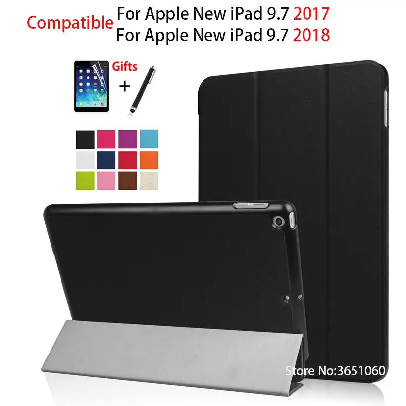 Ультратонкий чехол книжка для планшета iPad 9 7 2017 2018 Магнитный смарт A1822 A1893 A1954 +