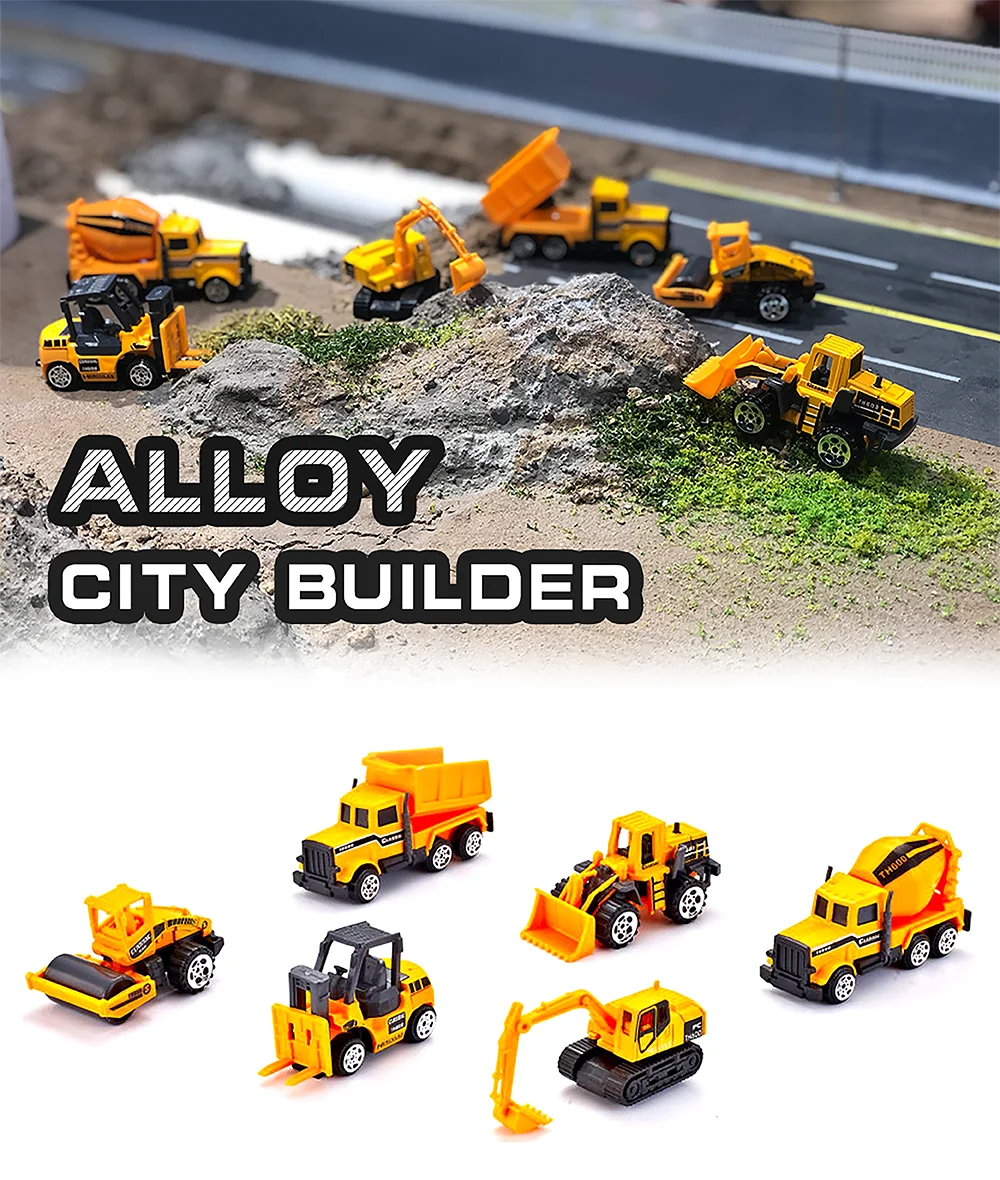 Мини сплава Diecast ИНЖЕНЕРНЫХ игрушка автомобиля 1: 64 металла автомобильный набор самосвал погрузчик экскаватор трактор смеситель игрушки Детский подарок