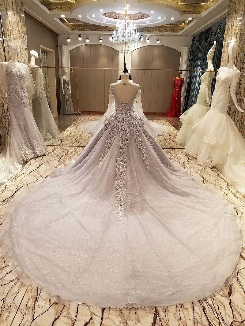 2017 Backlake 100% Real Photos A-Line Beading Appliques Lace Bridal Gowns Chapel Train Wedding Dresses Vestido de Noiva | Свадьбы и