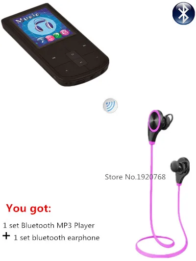 Qinkar 8 ГБ bluetooth MP4 плеер + Bluetooth наушники спортивные беспроводные мини-sport BT игроков |