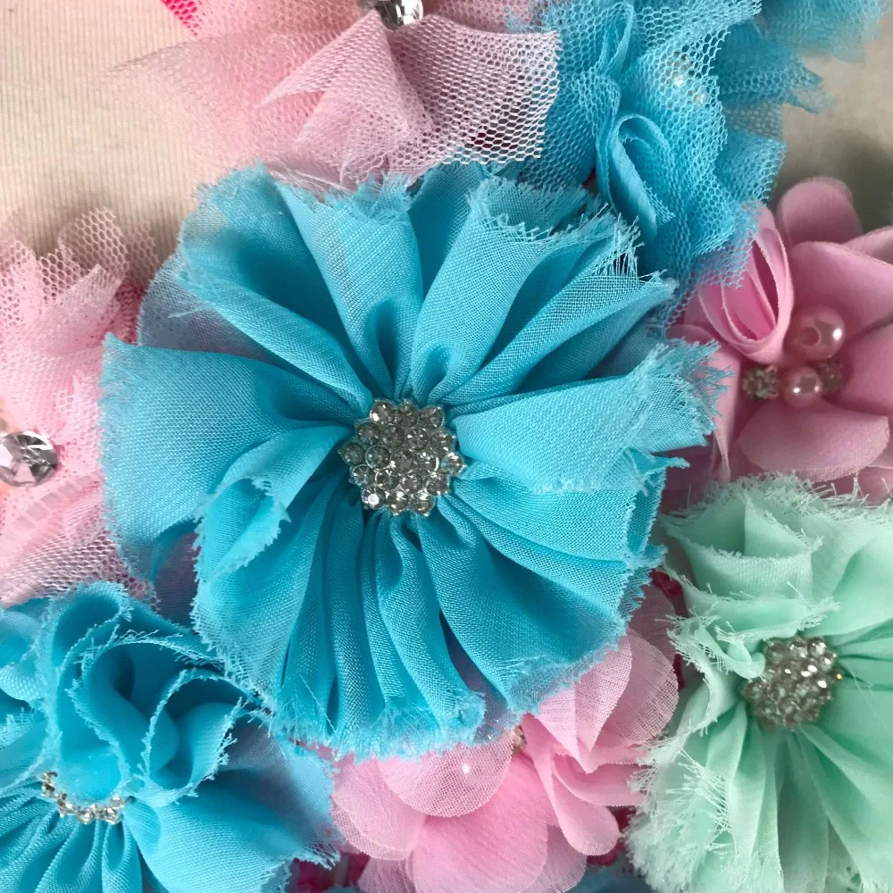 POSH DREAM Teal Green Flower Girls Wedding Party Dresses for Children Chiffon Turquoise Blue Baby Birthday Clothes | Детская одежда и