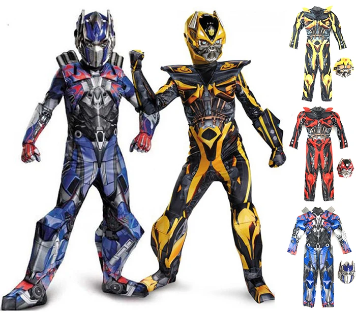 Костюм на Хэллоуин; детский маскарадный костюм для мальчиков; Bumblebee Optimus Prime; костюм Железного человека для взрослых; Маскарадная маска; праздничная одежда