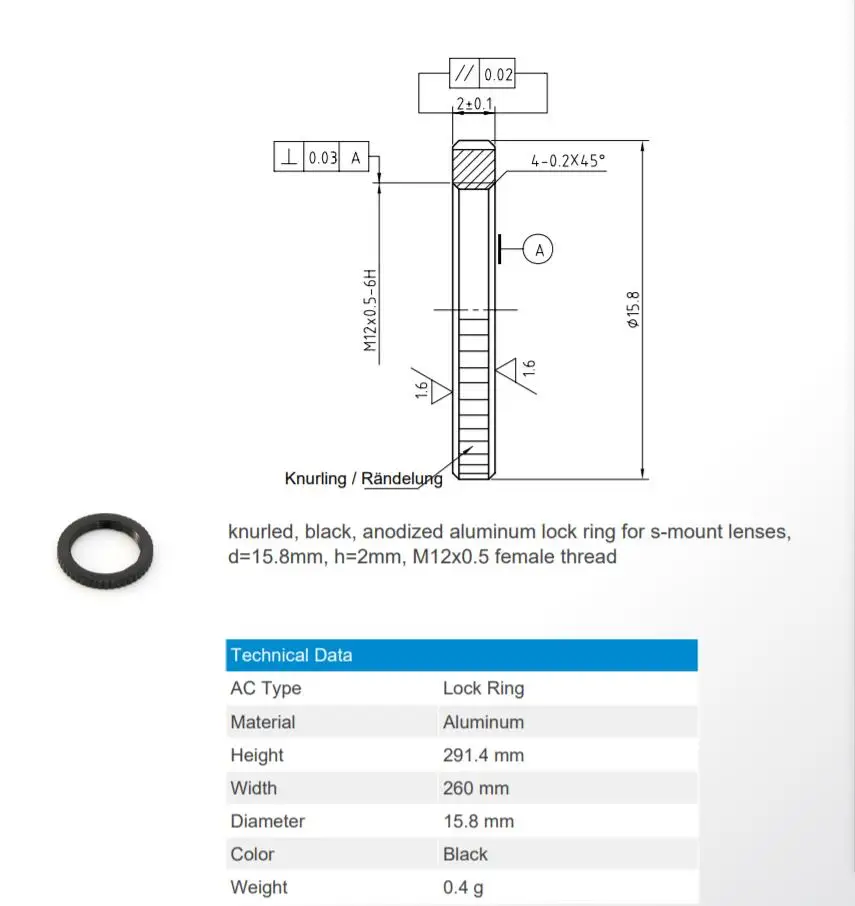 M12 x 0 5 блокировочное кольцо (LRM12V2) шт. в партии | Безопасность и защита