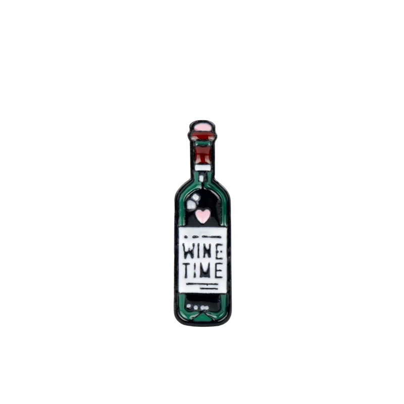 Wine Time Mini Cute Pins Red Bottle Cup Brooches Enamel Pin Badge Cartoon Jewelry Bag Clothes For Lovers Best Friend | Украшения и