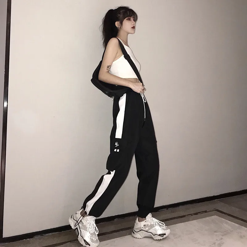 Брюки карго женские с завышенной талией Модные свободные штаны большими