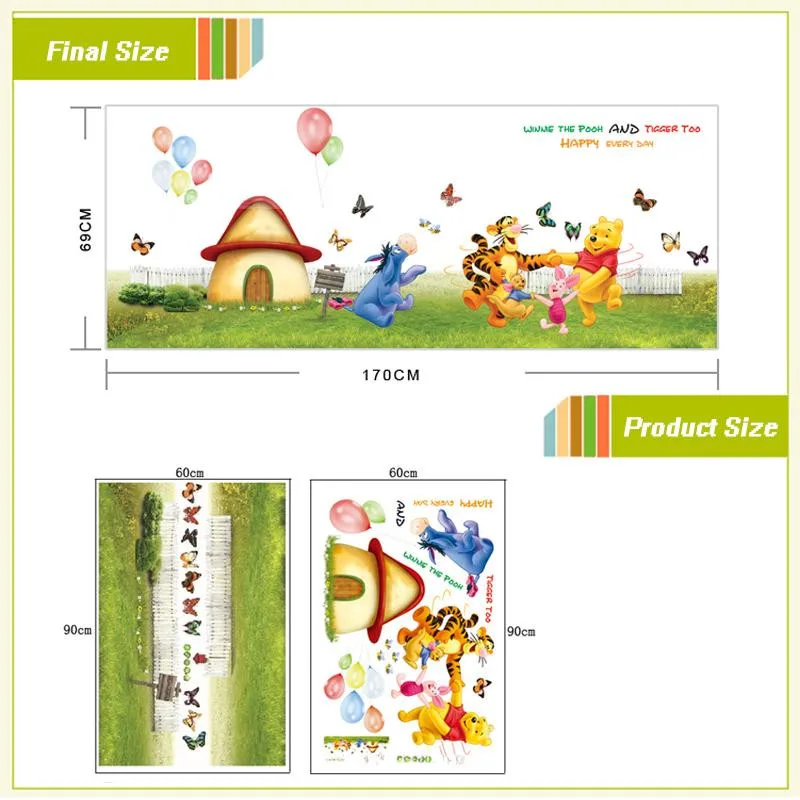 Милые съемные настенные наклейки с Винни пухом для детской комнаты домашний
