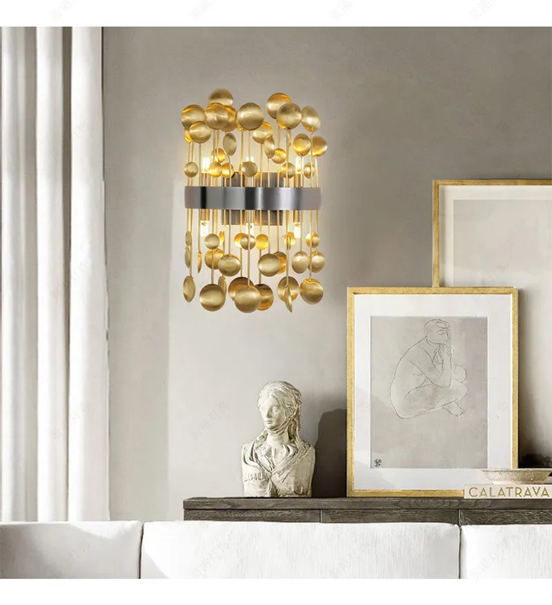 Современный светодиодный настенные светильники Медь украшения для Гостиная