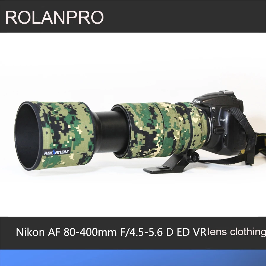 

Линзы ROLANPRO камуфляжная накладка от дождя для Nikon AF 80-400 мм F/4,5-6D ED VR защитная накладка на объектив для камеры Nikon