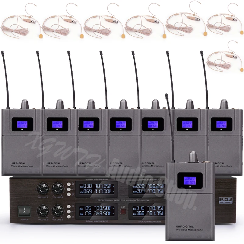 UHF Регулируемая частота 8 бежевый крючок для гарнитуры Mic цифровой аудио
