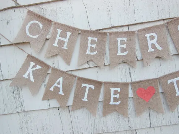 custom names cheers wedding burlap Banners couples shower enagement Vow Renewal sign party Buntings garlands Photo Prop | Дом и сад
