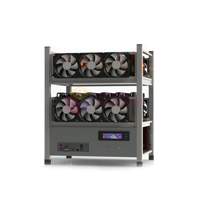 12 вентиляторов 2X 6GPU открытое воздушное горное дело Штабелируемый компьютер