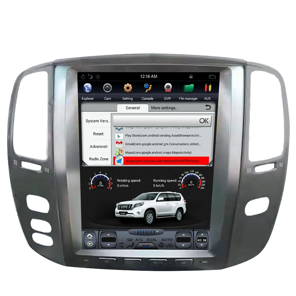 Tesla style Car GPS Navigation For Lexus LX470/LX-470 2002 2003 2004 2005 2006 2007 headunit multimedia radio no DVD player 4K | Автомобили