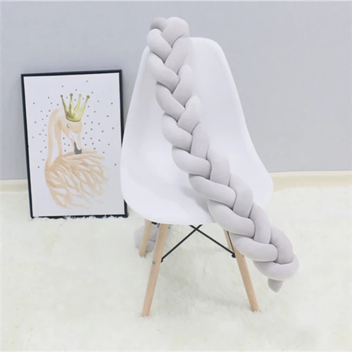 3 tied Grey 2M 200 см скандинавские Детские кроватки бампер узлы для новорожденной кроватки барная защита кроватки бамперы постельные принадлежности аксессуары для спальни декор для детской комнаты - Цвет: 3 tied Grey 2M