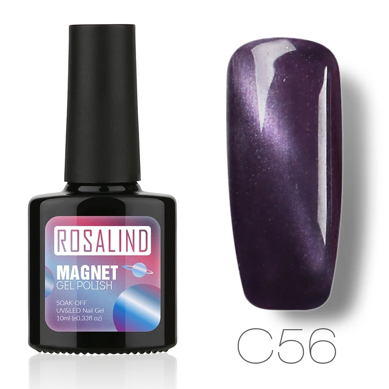 C56 ROSALIND гель 1S P+ черная бутылка 10 мл кошачий глаз магнит C31-60 гель лак для ногтей УФ светодиодный Полупостоянный гель лак - Цвет: C56