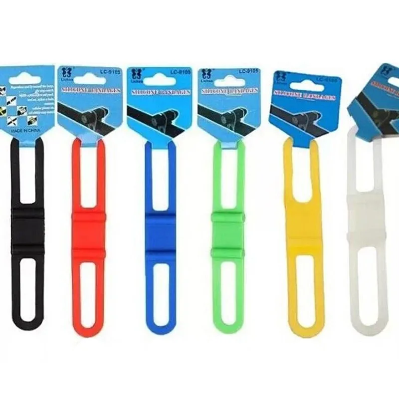 Meiguo Fufei Sepeda Stang Silikon Tali Elastis Perban Dudukan Lampu Aksesoris