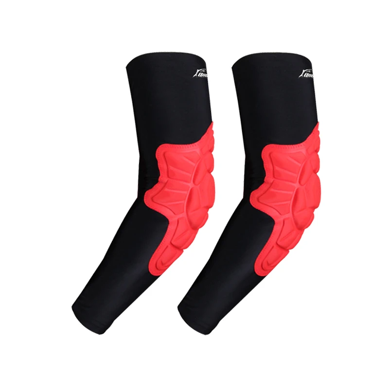 two red QUESHARK Upgrade Anti-collision баскетбольная налокотница для футбола с длинным рукавом для защиты рук для мужчин - Цвет: two red