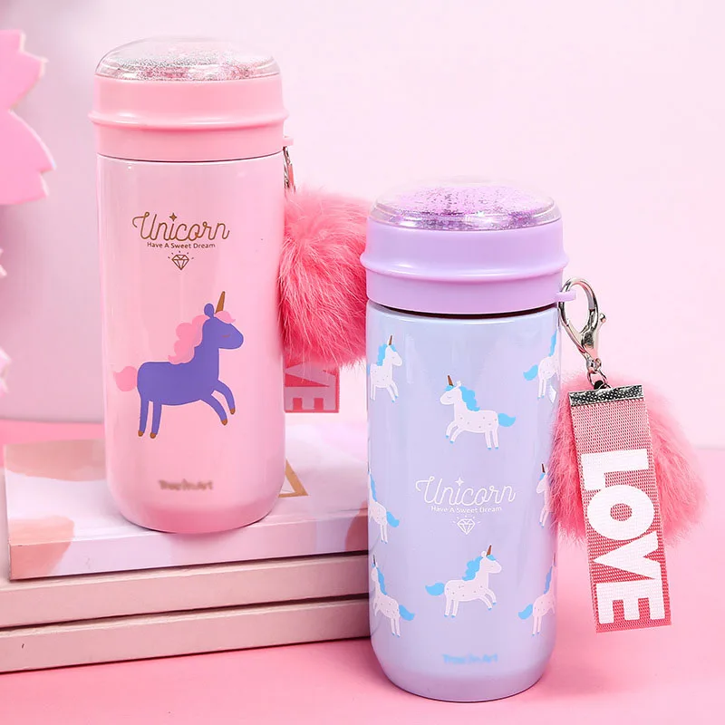 Дети милый Радужный Единорог бутылка для воды спортивная Garrafa De Agua Пластиковый