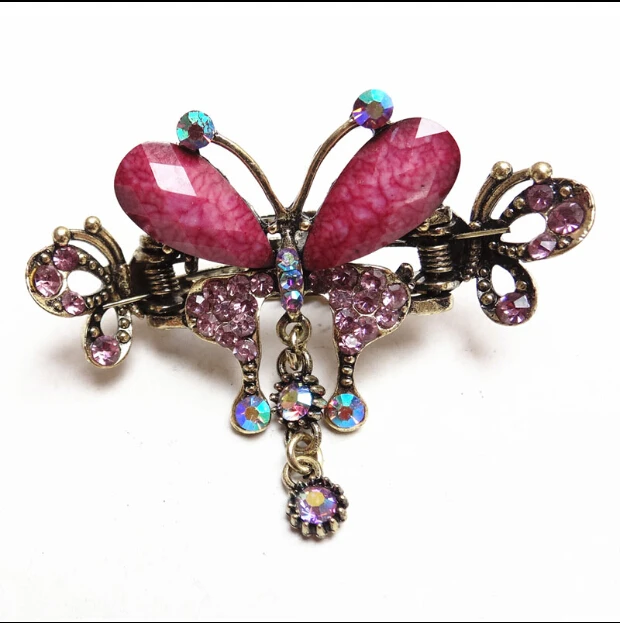 Европейская и американская винтажная расческа для волос мини-бабочка синяя