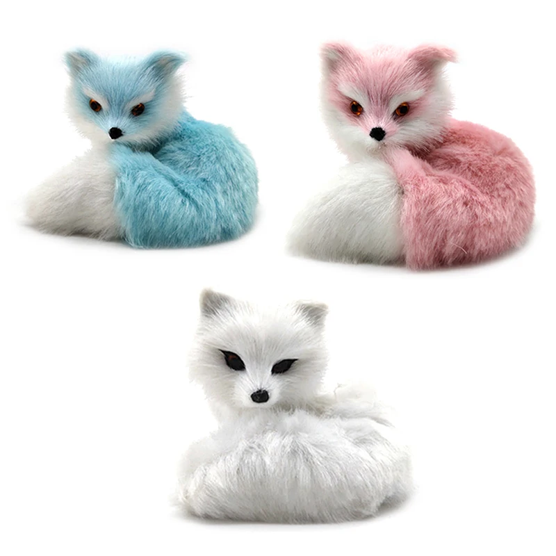 Hot Sale 3 Colors Small Simulation Fox Toy Mini Squatting Model Home Decoration Wedding Birthday Gift Stuffed Plush Toys | Игрушки и