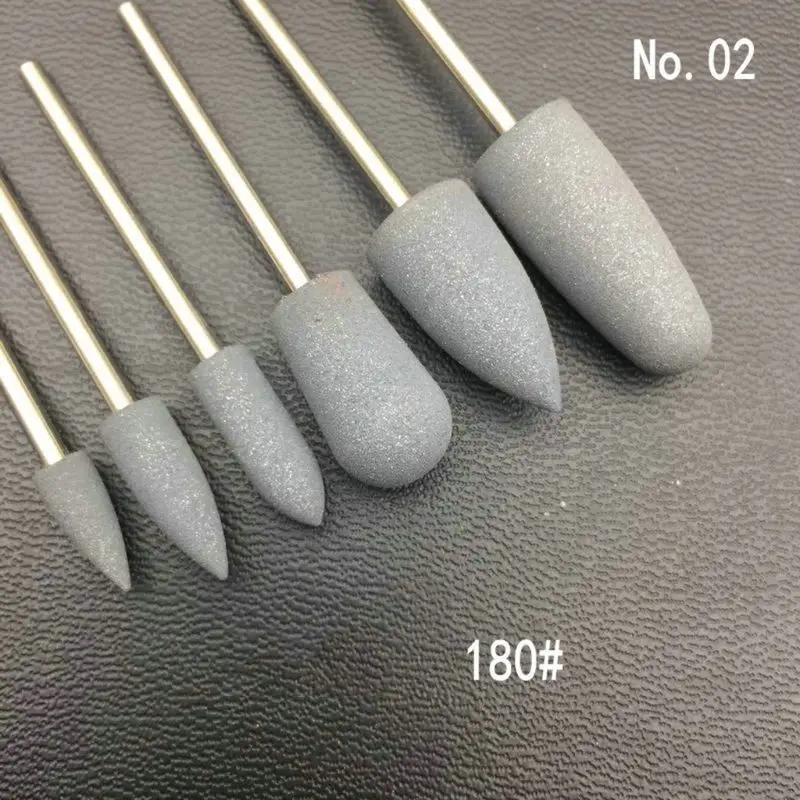 2 6 шт./компл. резиновая кремния Nail Фрезерное сверло Резак для маникюра бит Гибкая полировщик машина электрическая пилка для ногтей Инструменты - Цвет: 2