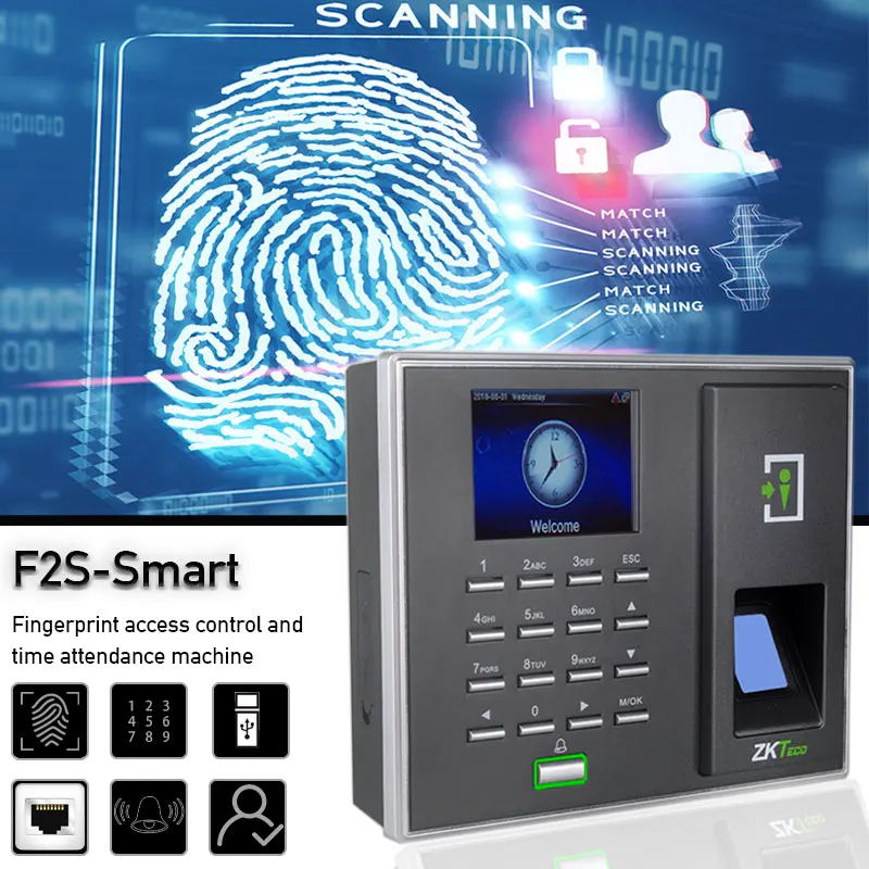 ZKTeco 3,5 TCP/IP отпечатков пальцев и RS232 биометрический контроль доступа F2S LAN датчик отпечатков пальцев Поддержка турецкий DC 12 V/3A