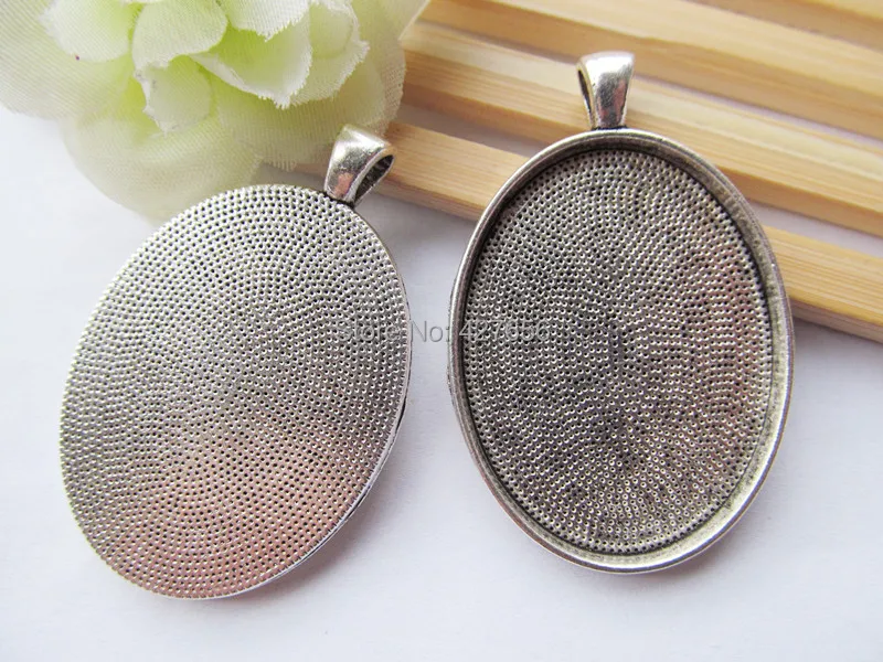 10 шт. античный серебряный тон/бронзовая овальная рамка базовой настройки лоток