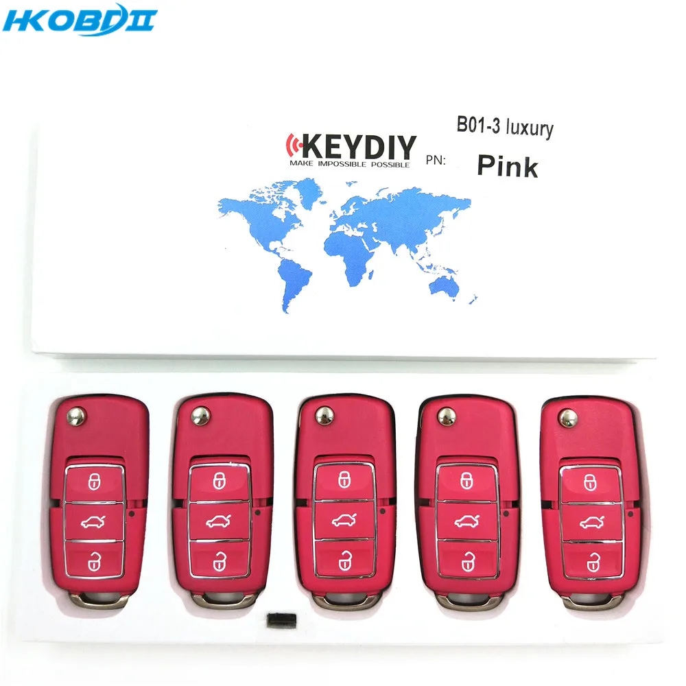 HKOBDII KEYDIY оригинальный KD B01 3 розовый 1 кнопки серии B универсиальный пульт для KD900/KD