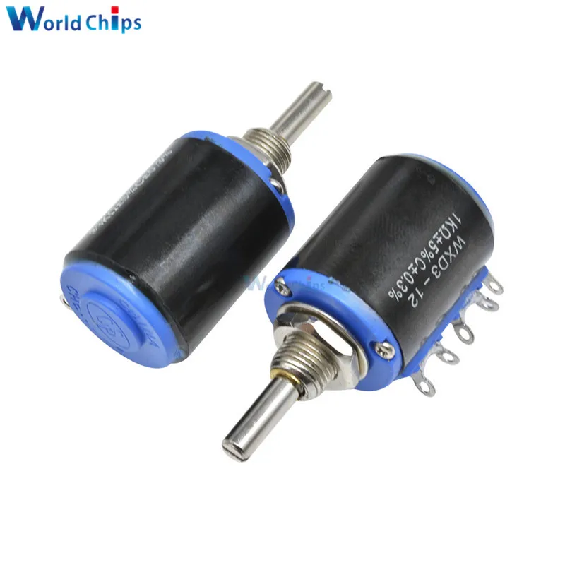 Φ 100R 200R 470R 1K 2 K 4 7 10K 22K 47KΩ Ohm 5 оборотов 1W сопротивление проволочного потенциометра |