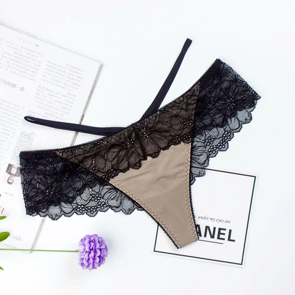 Женское атласное шелковое нижнее белье сексуальные кружевные трусики с низкой