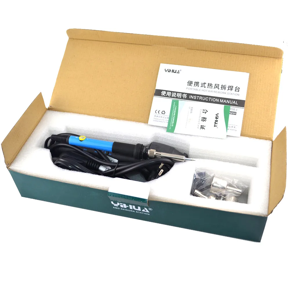 

YIHUA 8858I Hot air station Adjustable Constant temperatur + 60W Adjustable Temperature Electric Soldering Iron Free shipping