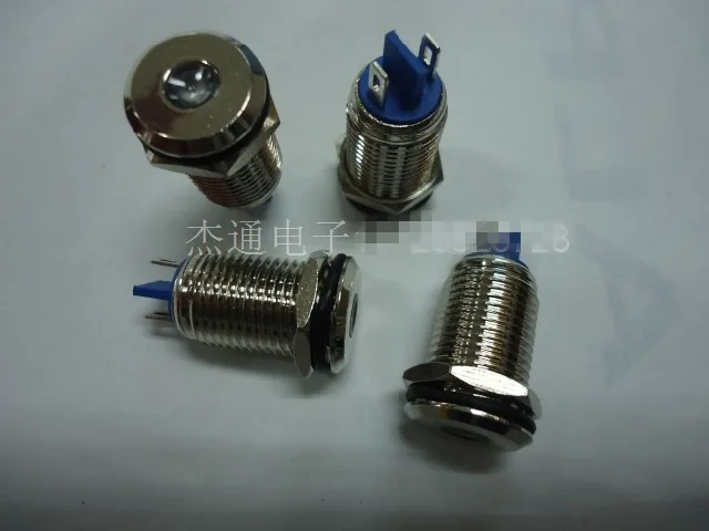 

Original new 100% high quality metal lamp hole 12MM car indicator lights red green blue 12V waterproof switch