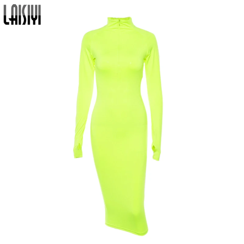 Женское платье на молнии с длинным рукавом осень|Женские платья| |