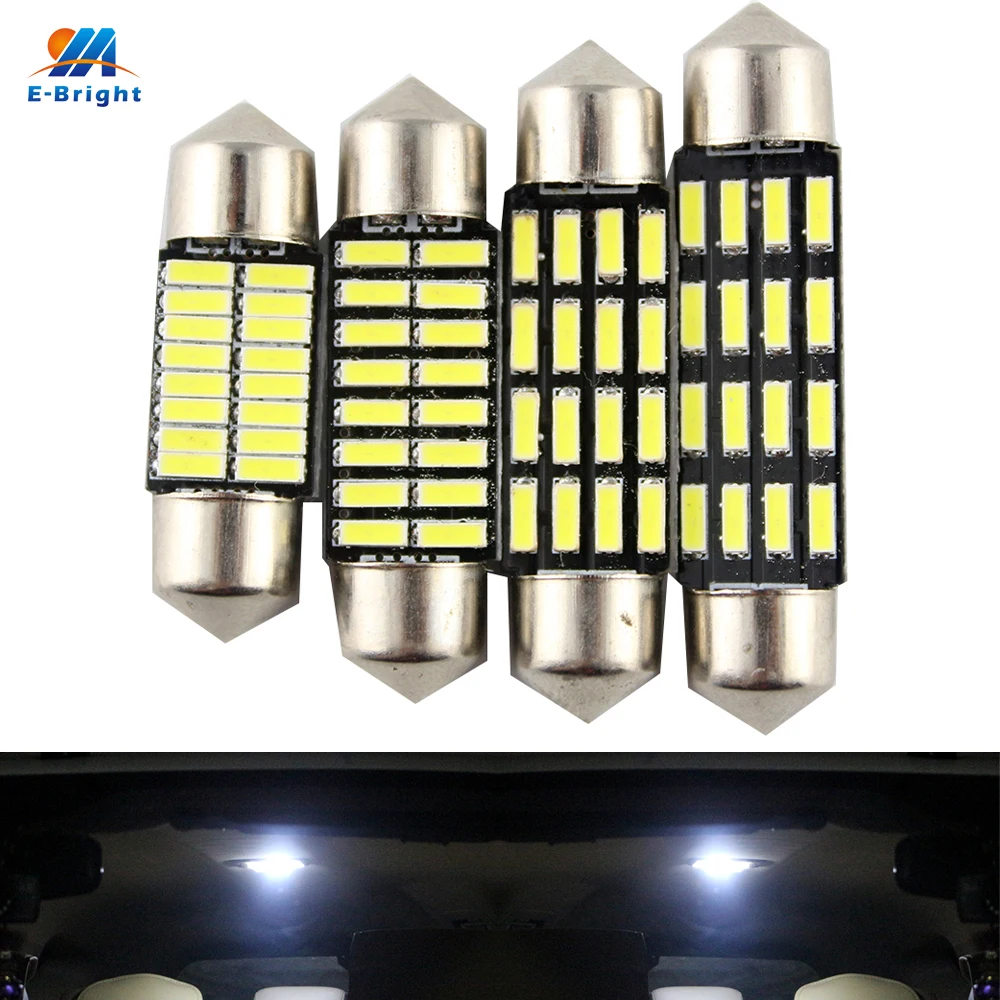 YM E-Bright 100 шт C5W Led 4014 16 SMD 16 Leds Внутреннее освещение 31 мм 36 мм 39 мм 41 мм гирлянда купольные лампы светильник для чтения 180LM