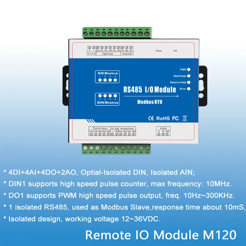 Высокоточный модуль удаленного сбора данных Modbus IO релейный выход поддерживает M