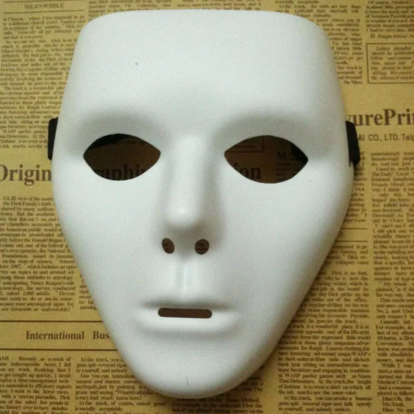 10 шт./лот маска нового типа jabbawockeez для танцев из чистого белого ПВХ маски