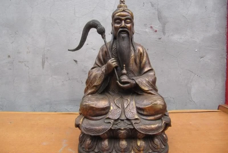 Китайская Медь Бронза даосизм Тай Чи Удан даосский священник статуя бога Будды |