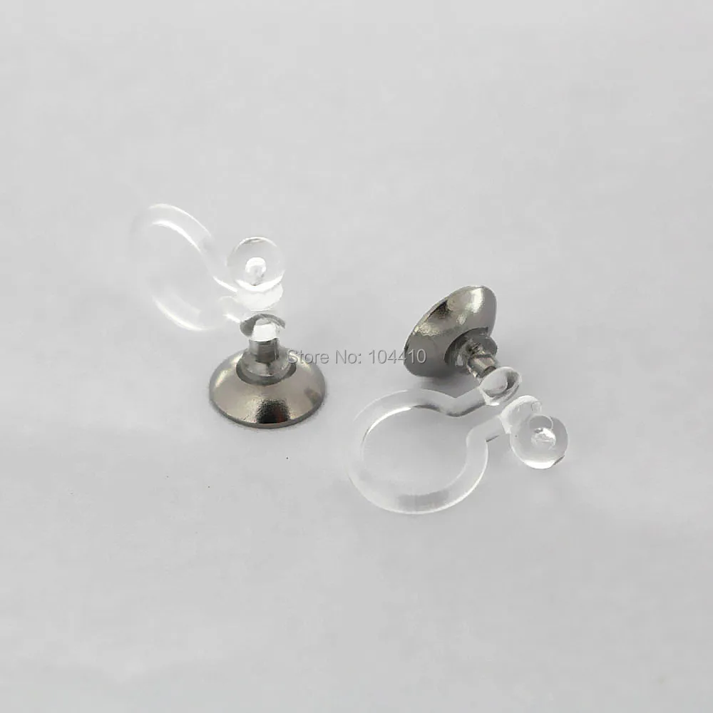 Серьги Клипсы из нержавеющей стали 6 мм круглые жемчужные основы| |