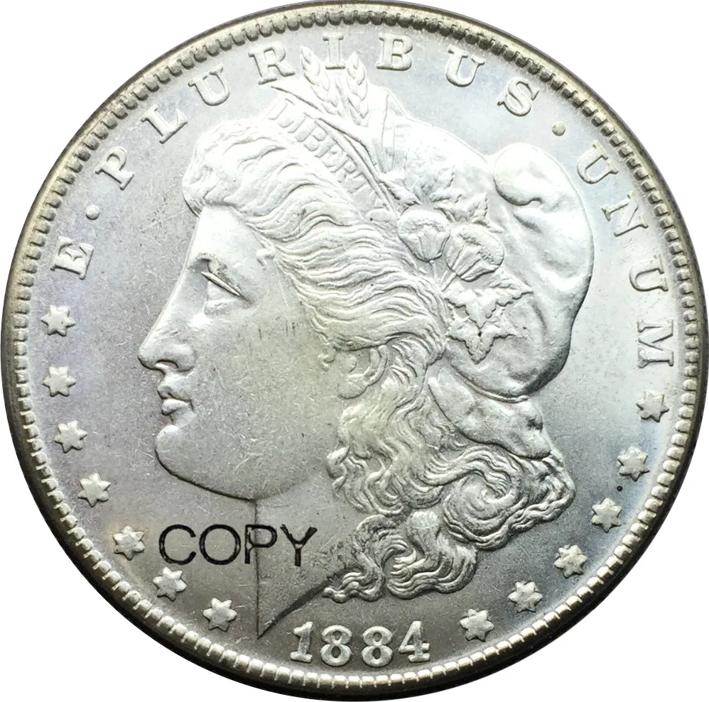 

Untied States Coin 1884 CC Silver Plated Morgan One Dollar Replica Coins